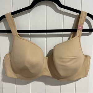 Cacique Bra Lined Balconette Underwire Support Lane Bryant Nude Size 42C
